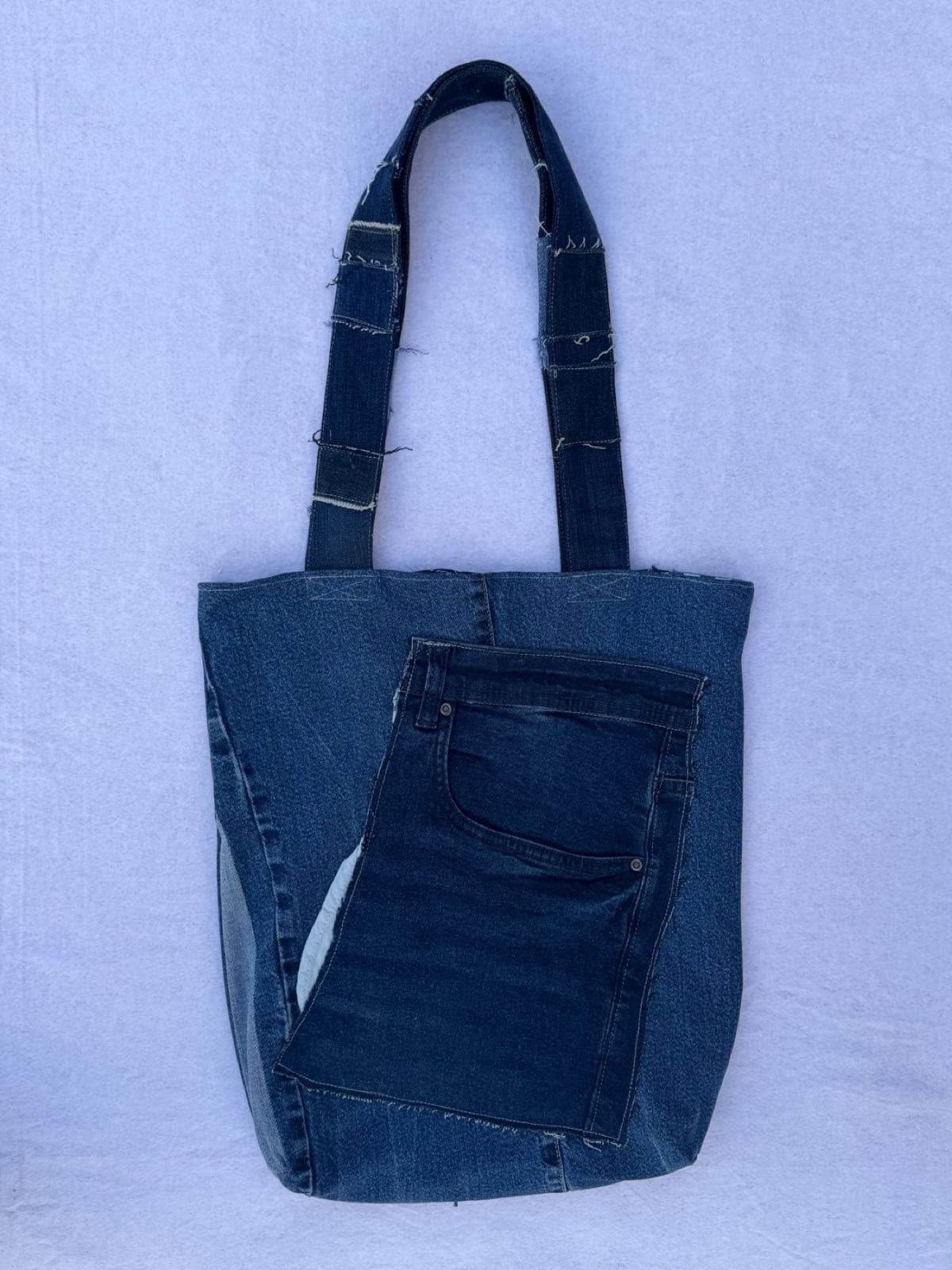 Sac en jean recyclé TB-019/030, dos avec la poche avant
