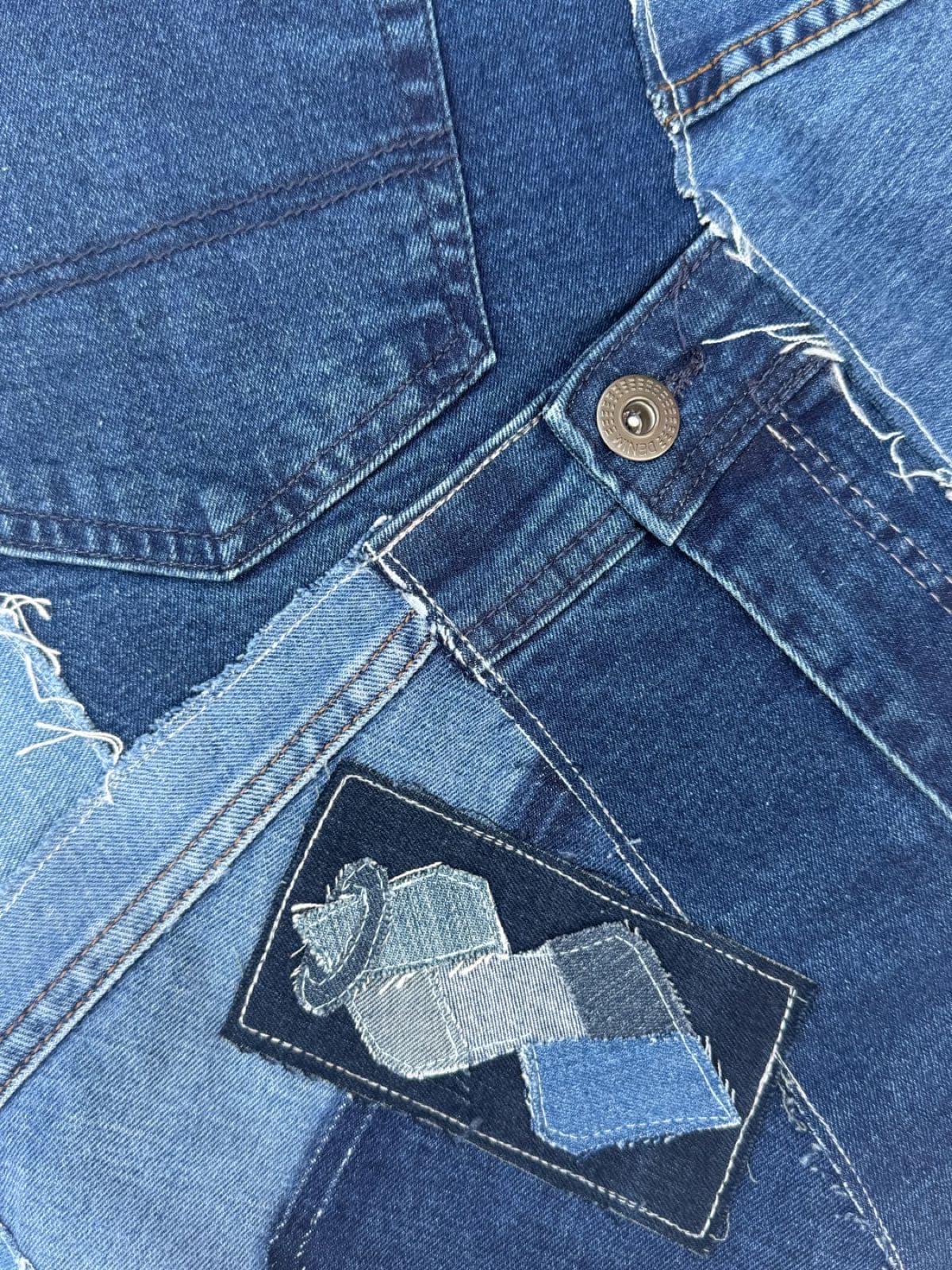 Sac en jean recyclé TB-019/030, détail du logo Solangepoint