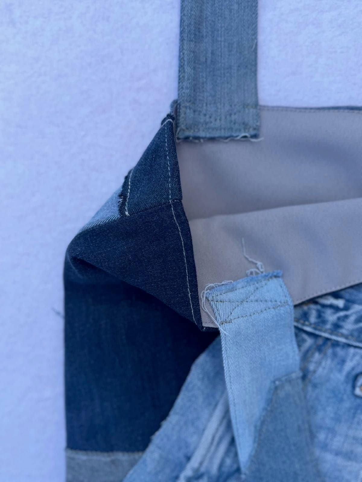 Sac en jean recyclé TB-020/030, intérieur et doublure