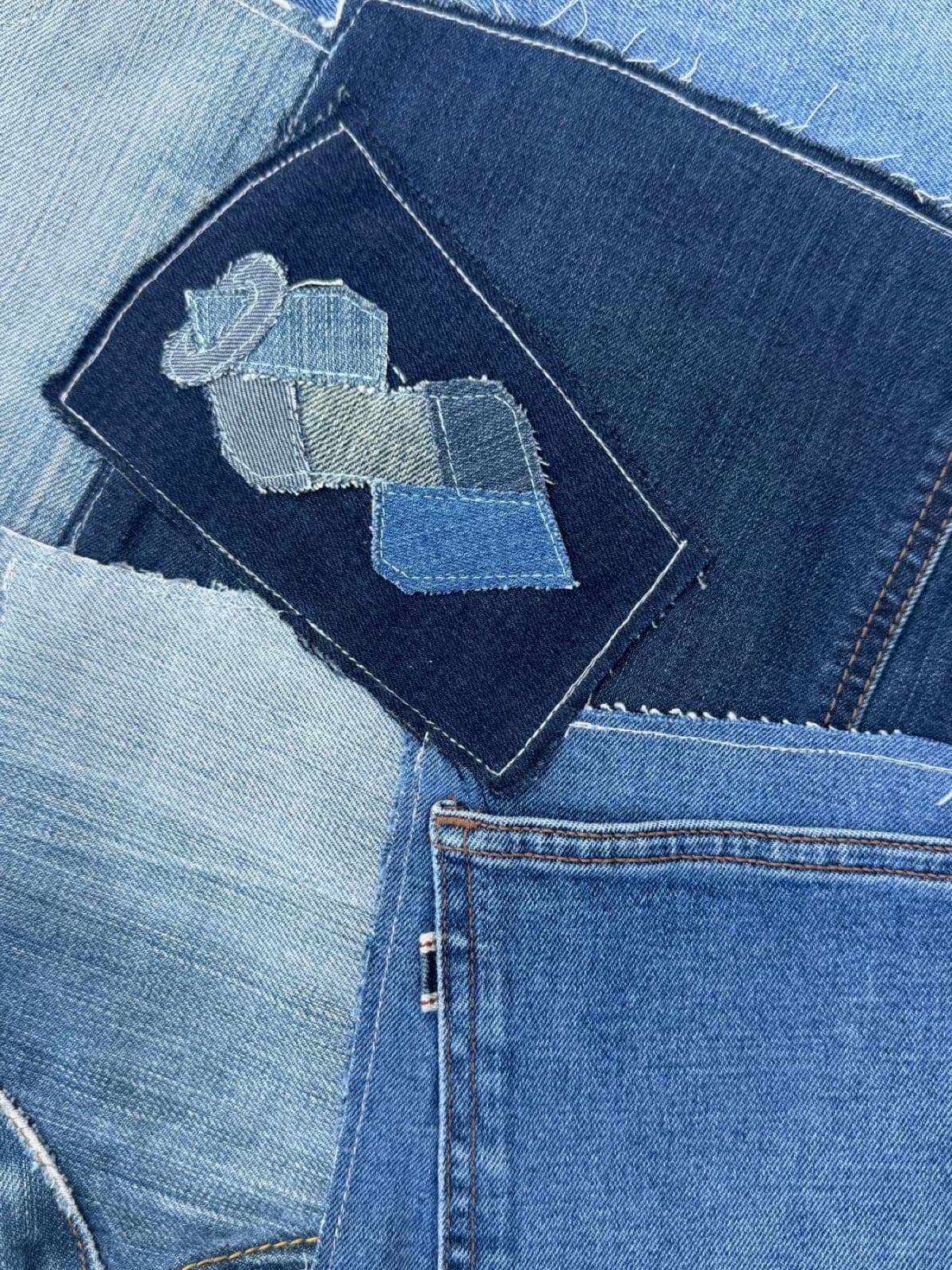 Sac en jean recyclé TB-020/030, détail du logo Solangepoint