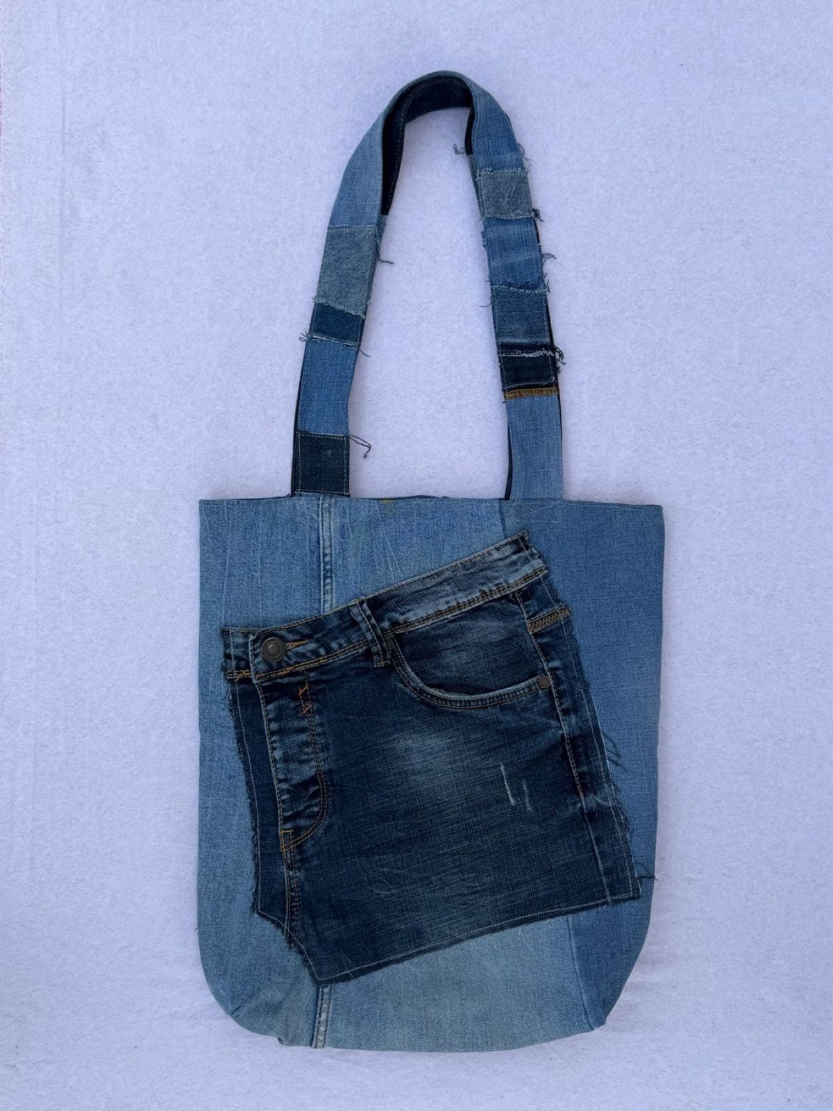 Sac en jean recyclé TB-023/030, dos avec la poche avant
