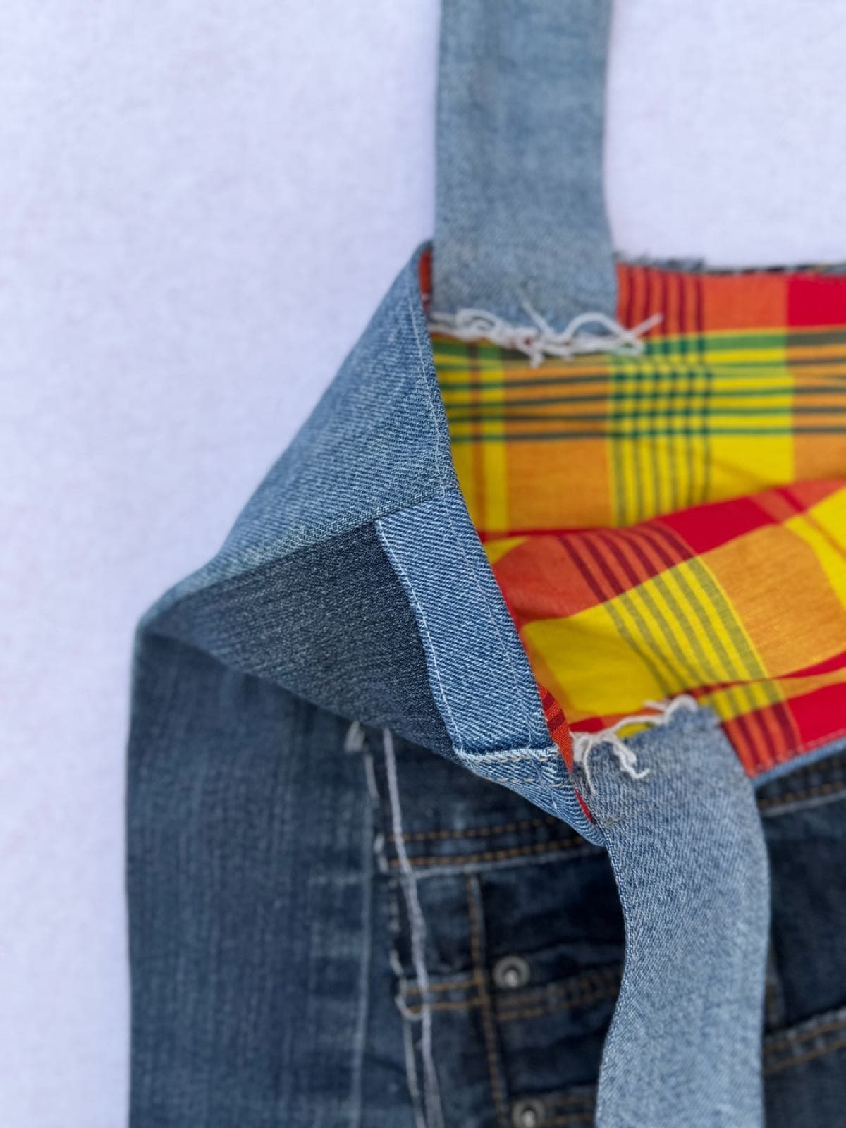 Sac en jean recyclé TB-025/030, intérieur et doublure