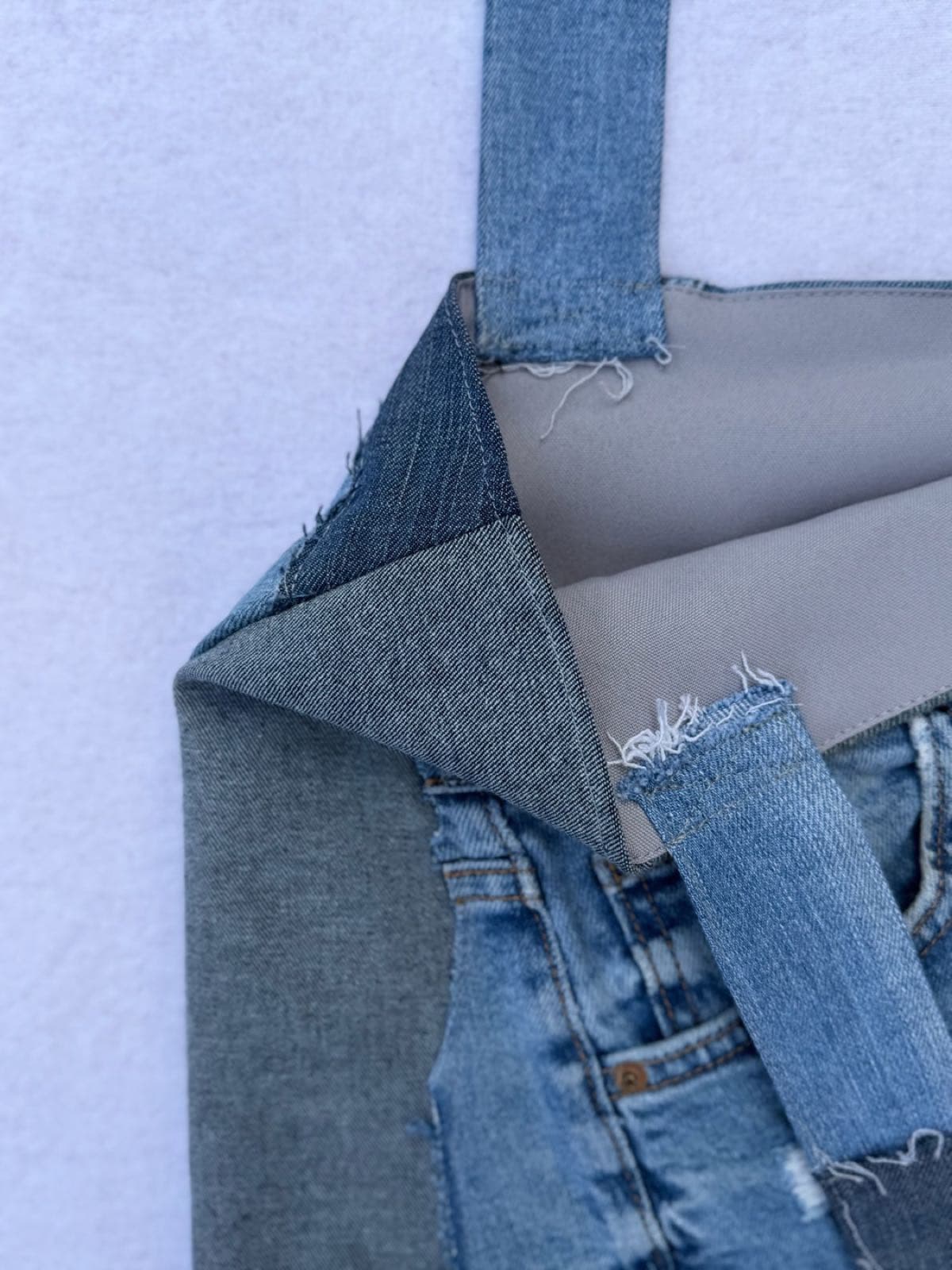 Sac en jean recyclé TB-027/030, intérieur et doublure