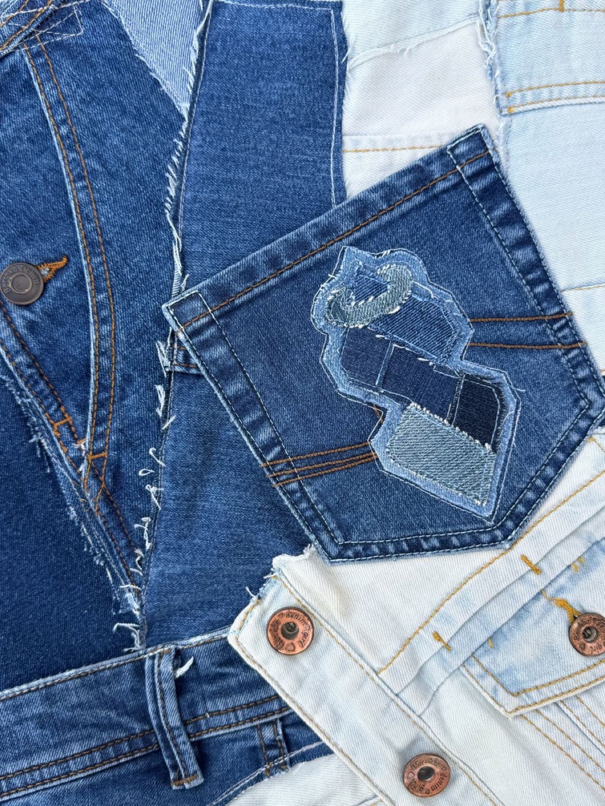 Sac en jean recyclé TB-028/030, détail du logo Solangepoint